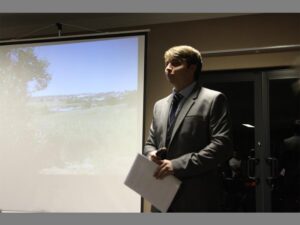 ECO-MINDED: Tyrone Mckendry tells members of the Greater Kyalami Conservancy about The Biodiversity Project and The Wildlife Corridor Project and encourages the community to cite their sightings.